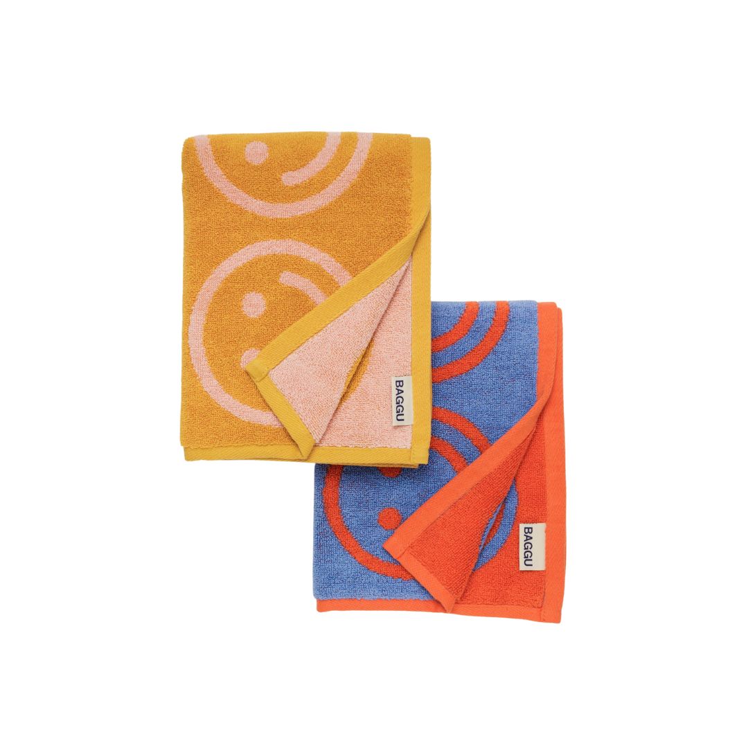 Organic Cotton Hand Towels - Poppy Happy Mix