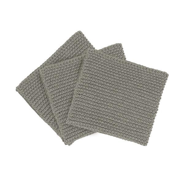 Perla Knit Dish Cloth 3pk - Elephant