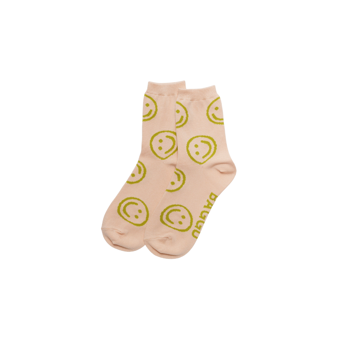 Crew Sock - Light Pink Happy OSFM