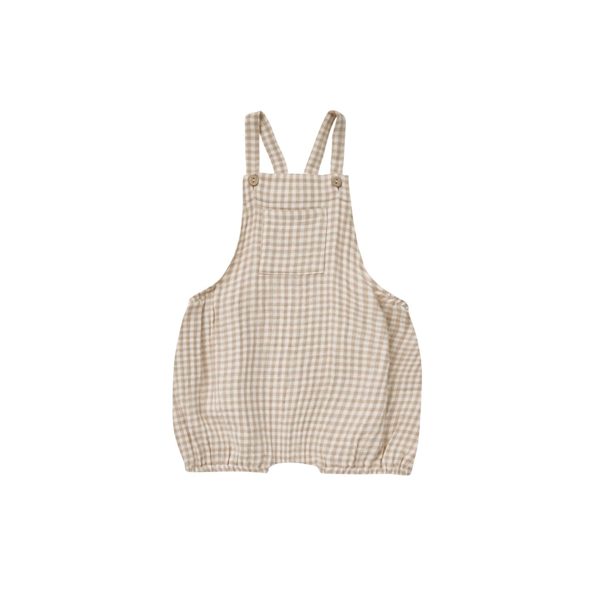 Hayes Romper - Oat Gingham