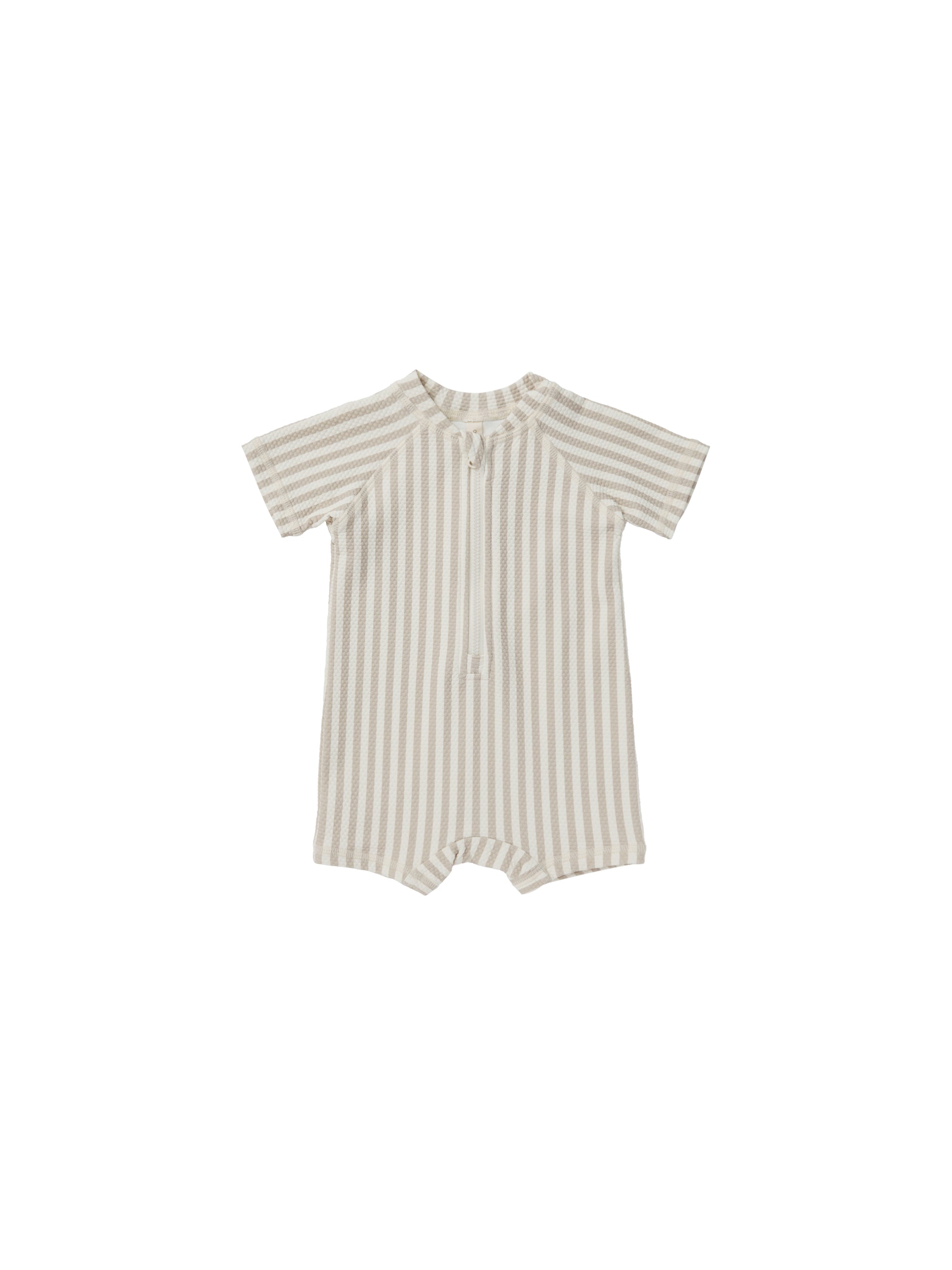 Boys Zip Rash Guard - Ash stripe