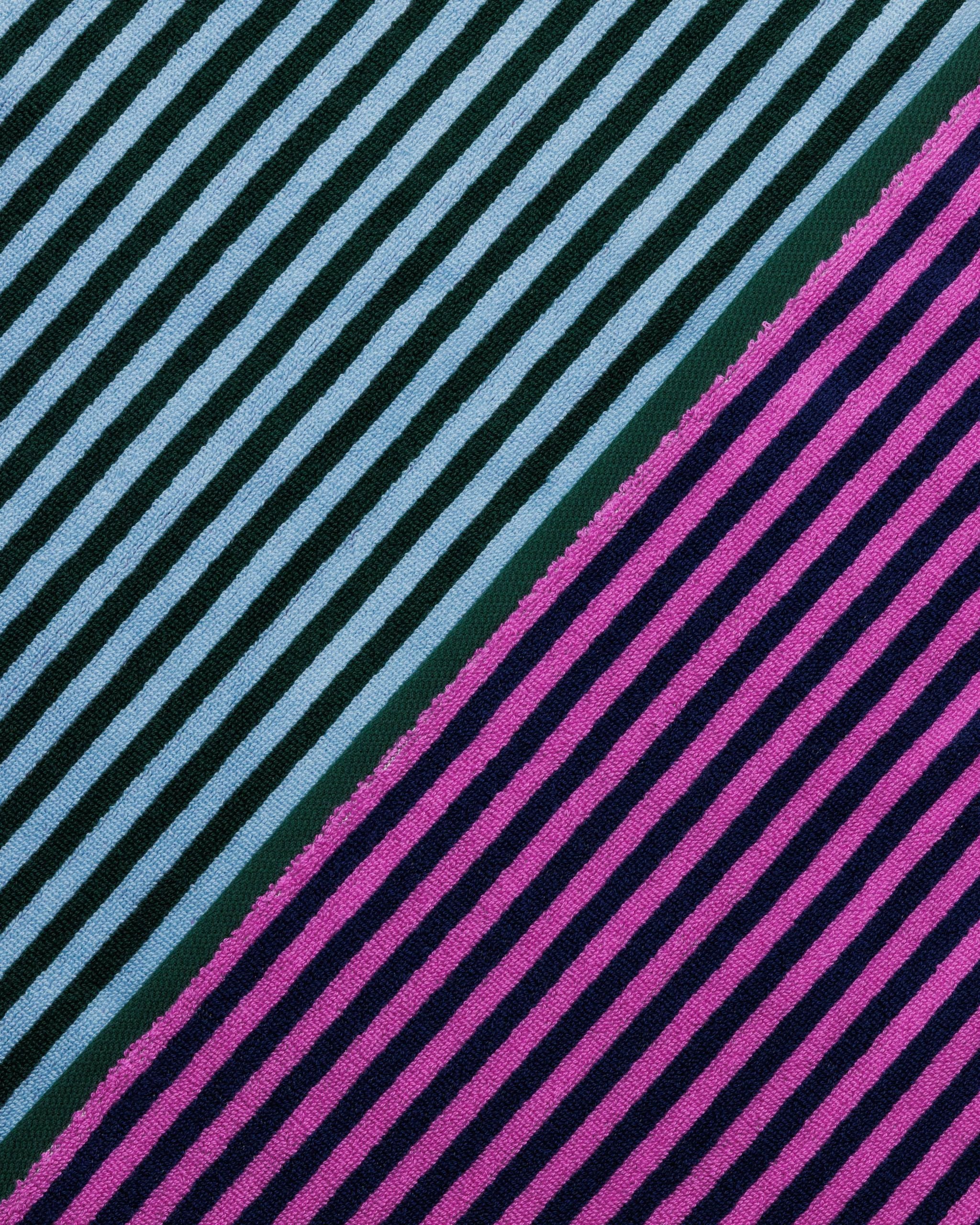 Organic Cotton Bath Towel - Pink Green Candy Stripe