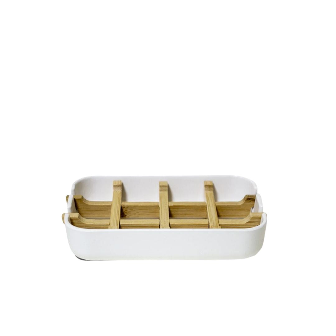 Plant Fiber Soap Dish - White