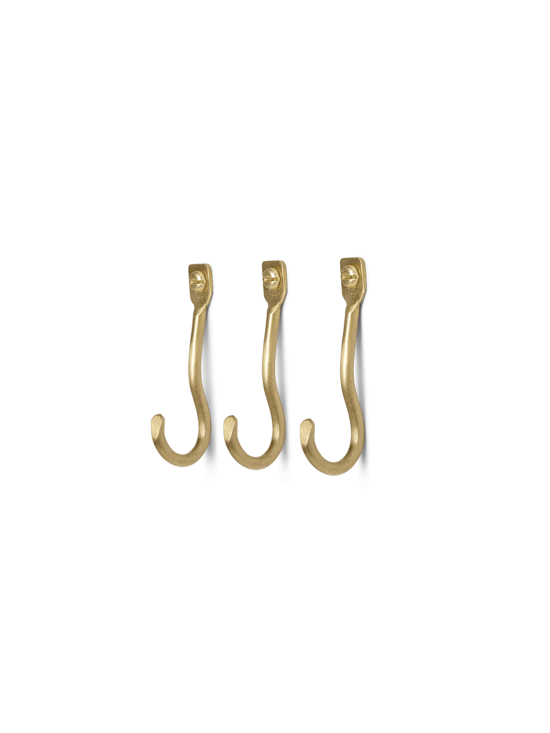Curvature Hooks (Set of 3) - Brass