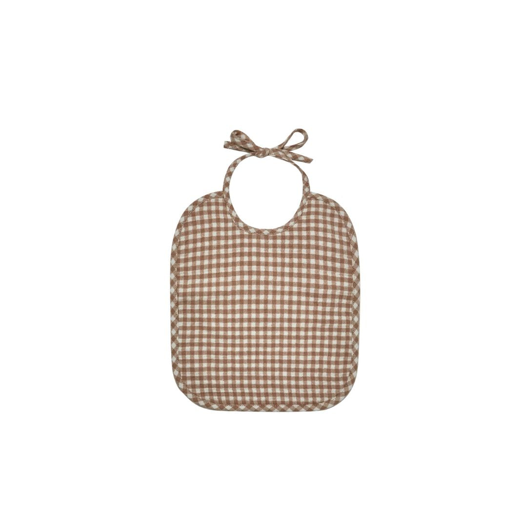 Woven Tie Bib - Cocoa Gingham