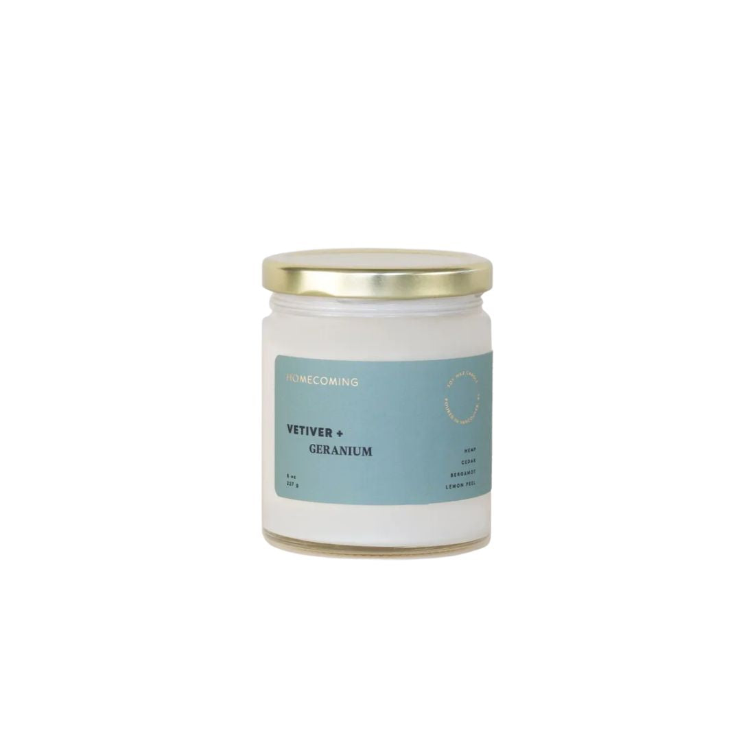 Vetiver + Geranium 8oz Soy Candle