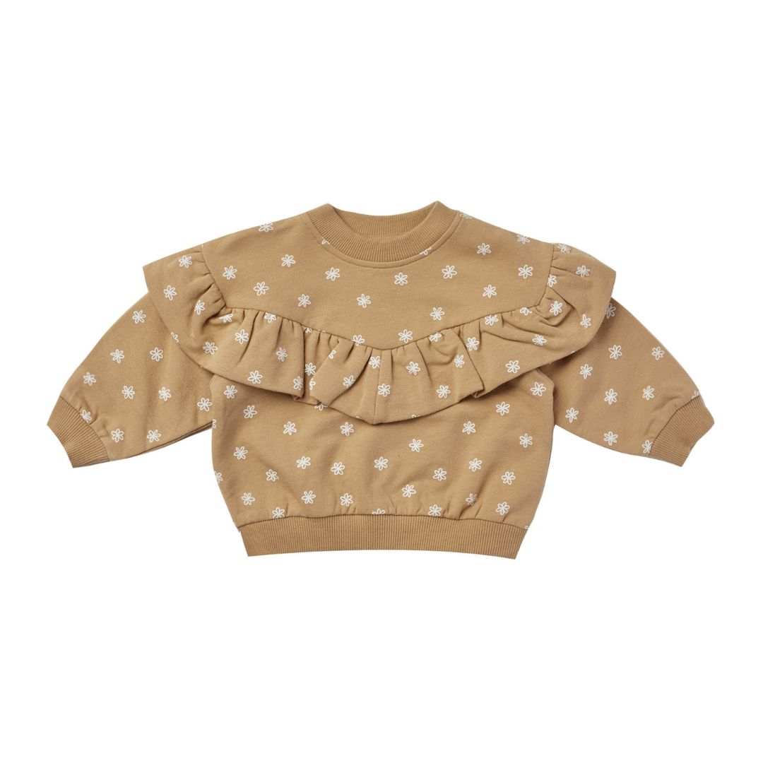 Ruffle Fleece Sweatshirt - Honey
