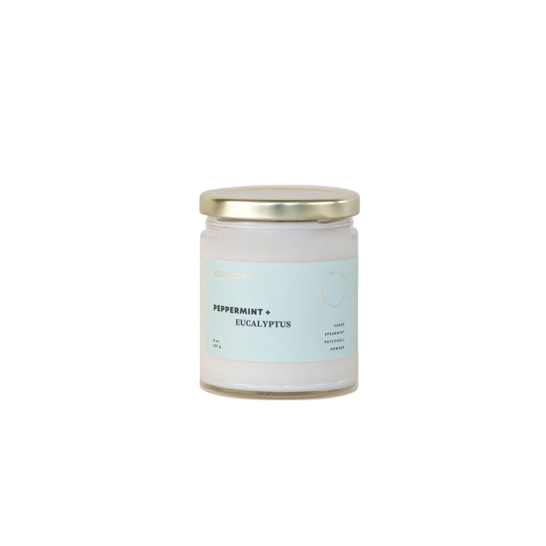 Peppermint + Eucalyptus Soy Candle