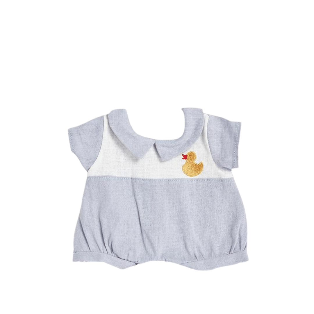 Cotton Ducky Romper - Cornflower Blue