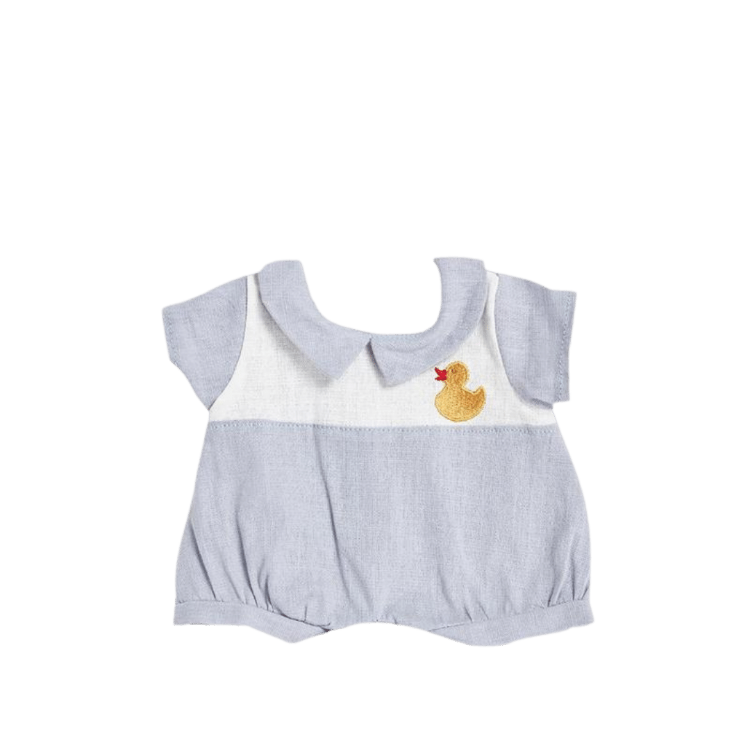 Dinkum Doll Cotton Ducky Romper - Cornflower Blue