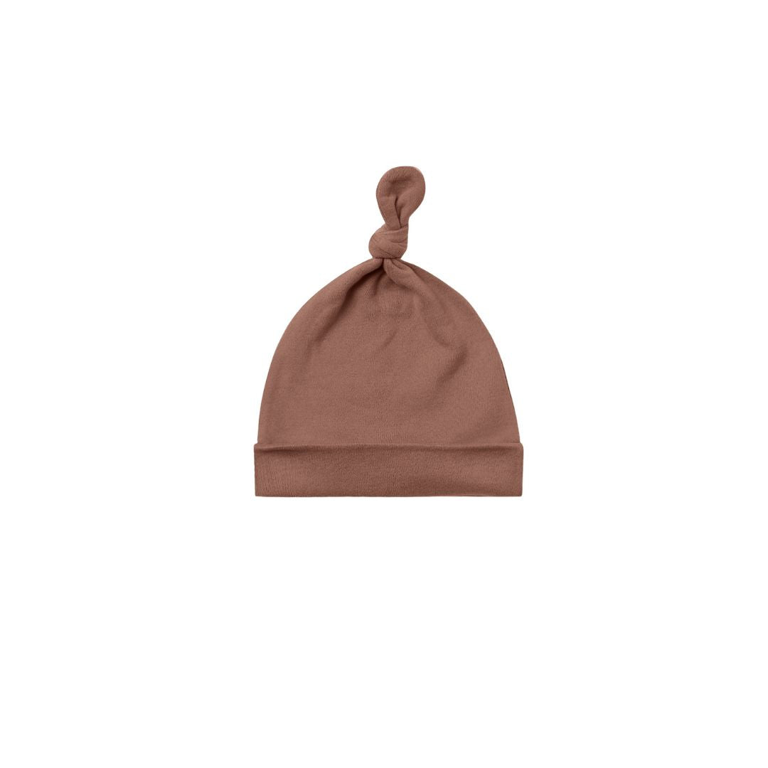 Ribbed Knotted Baby Hat - Pecan