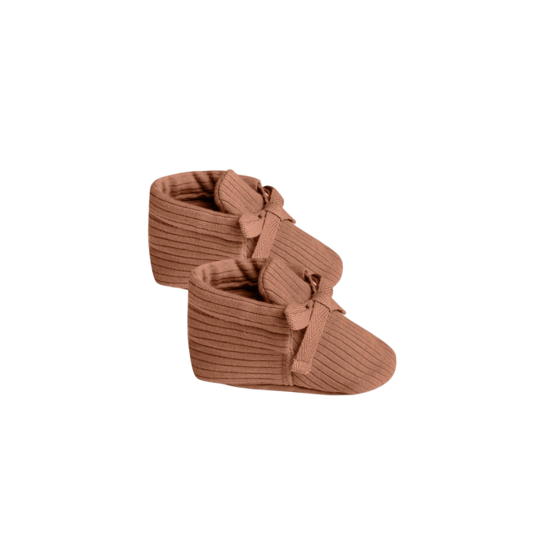 Ribbed Baby Booties - Amber