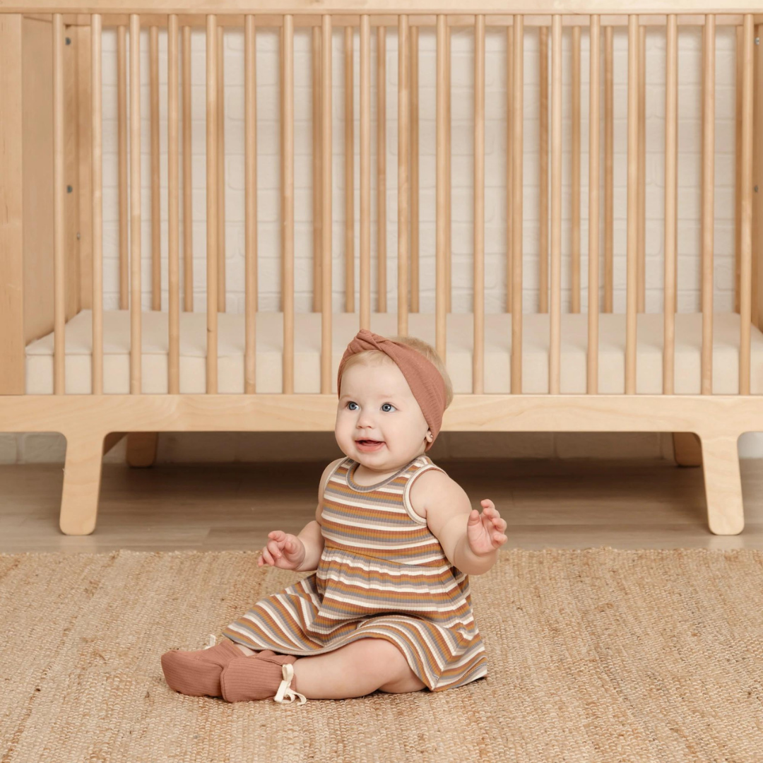 Ribbed Baby Booties - Amber