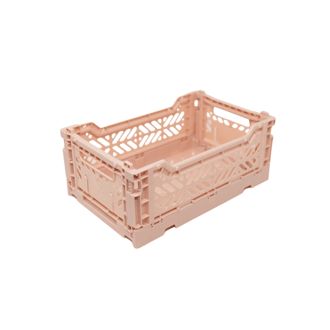 Mini Folding Crate Milk Tea Pink