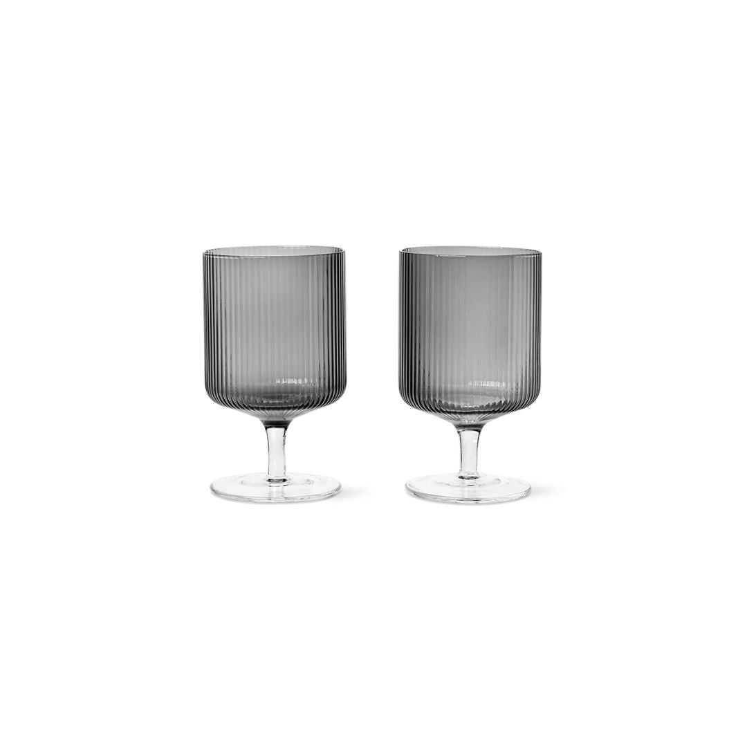 Ripple Wine Glasses (Set of 2) Smoked