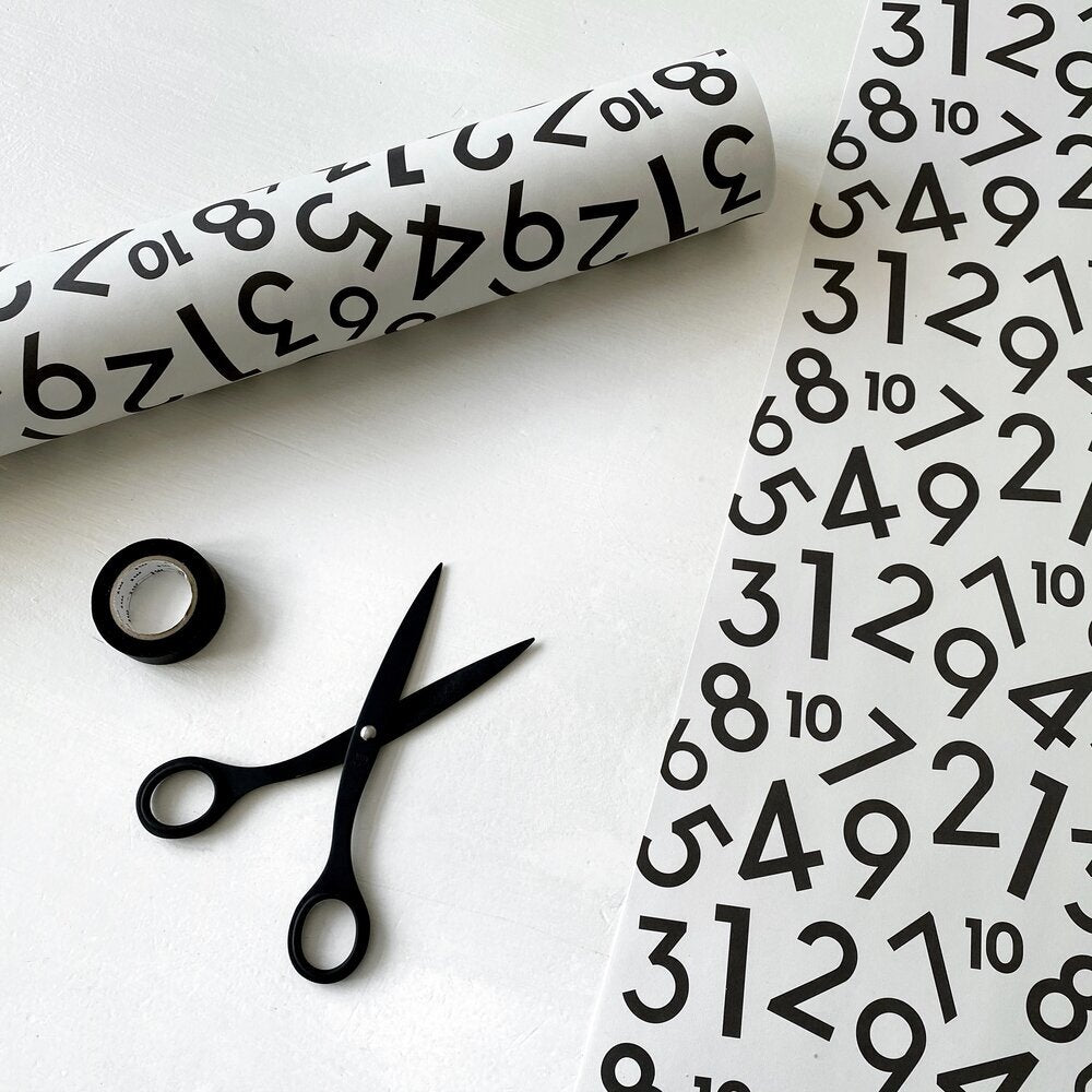 Number Gift Wrapping Sheet - Off White