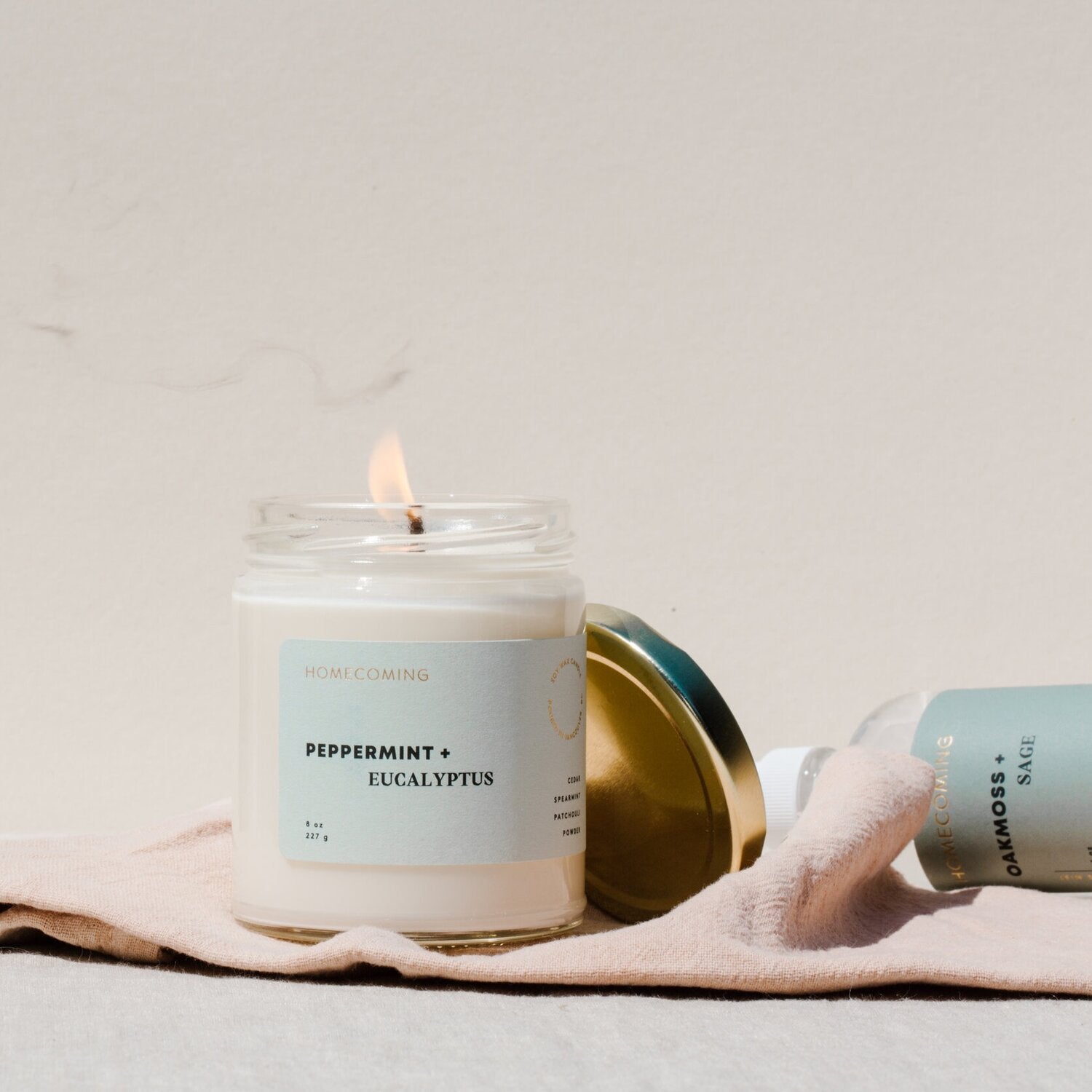 Peppermint + Eucalyptus Soy Candle