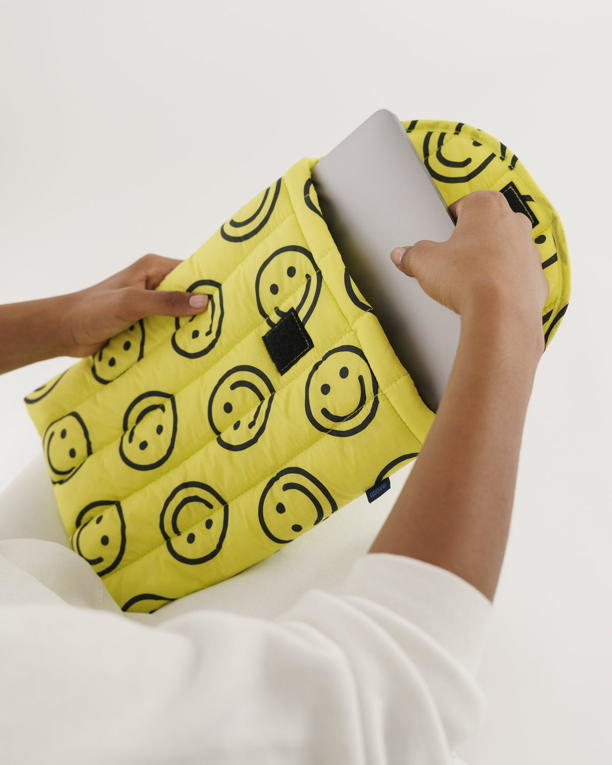 Puffy Laptop Sleeve - Yellow Happy 13"/14"