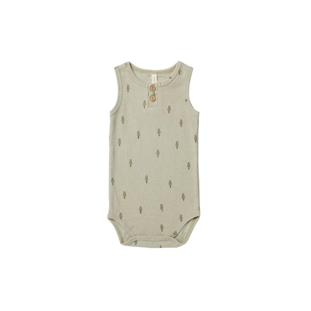 Sleeveless Henley Bodysuit - Pistachio