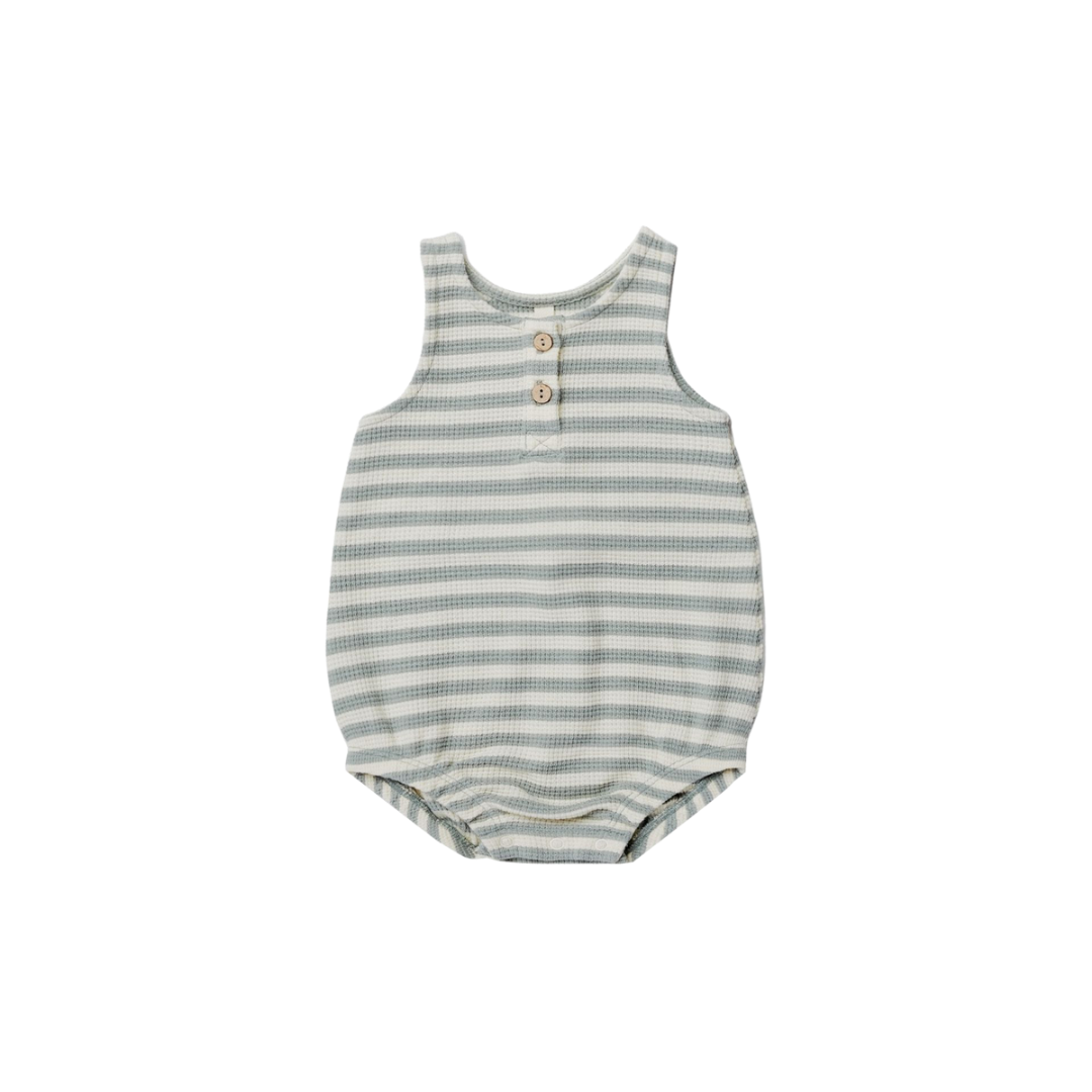 Sleeveless Bubble Romper - Sky