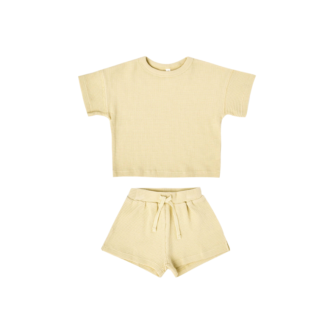 Waffle Short Set - Yellow