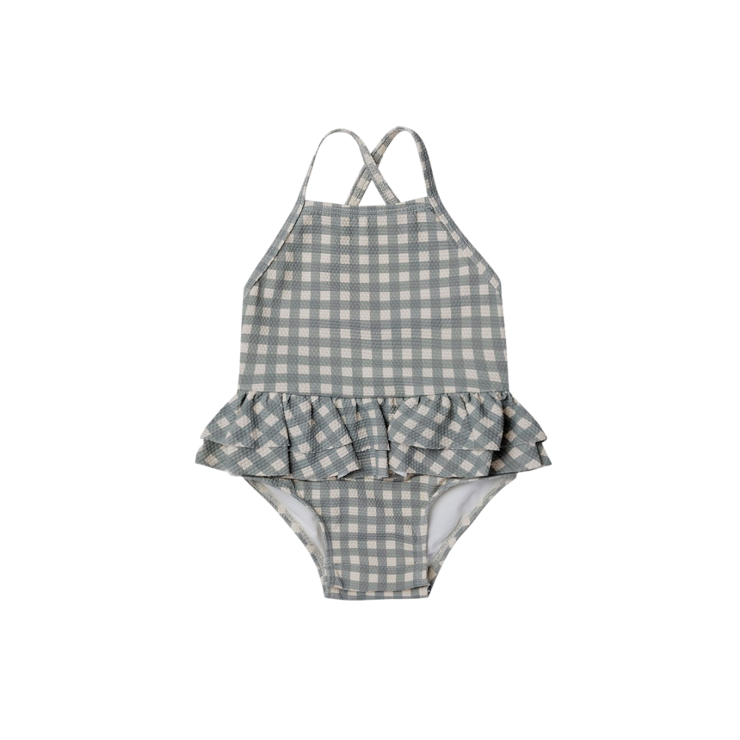 Ruffle One Piece Swimsuit - Sea