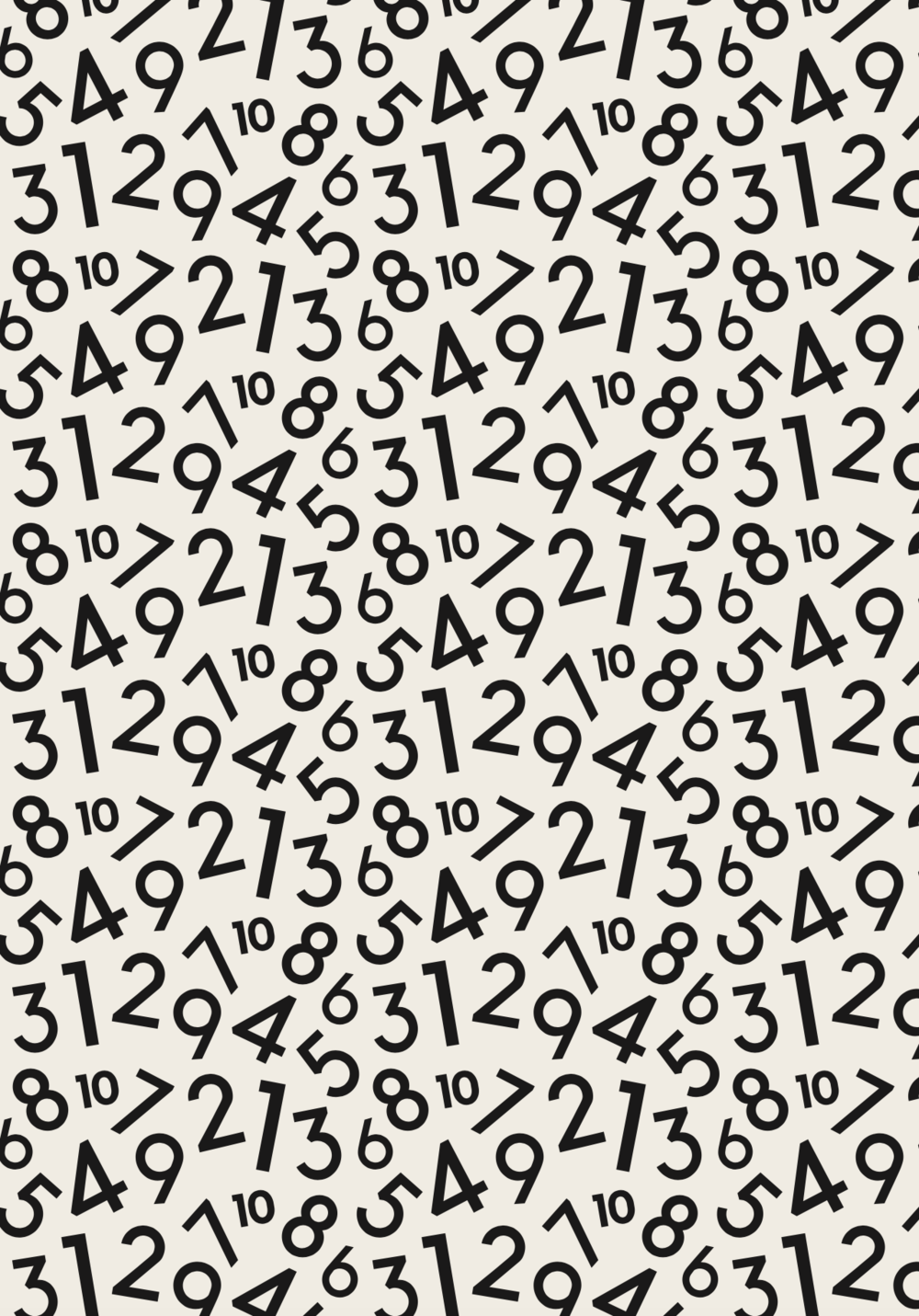 Number Gift Wrapping Sheet - Off White