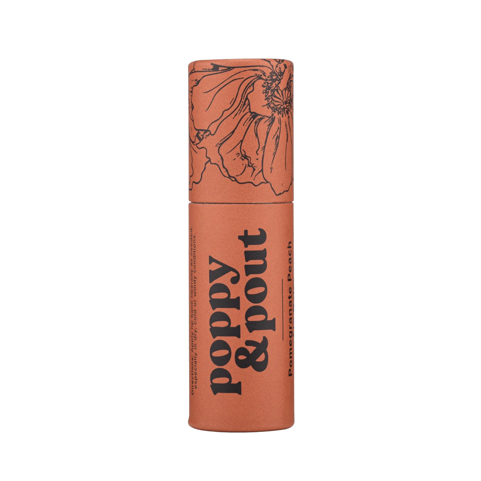Poppy + Pout Natural Lip Balm Pomegranate Peach .3oz