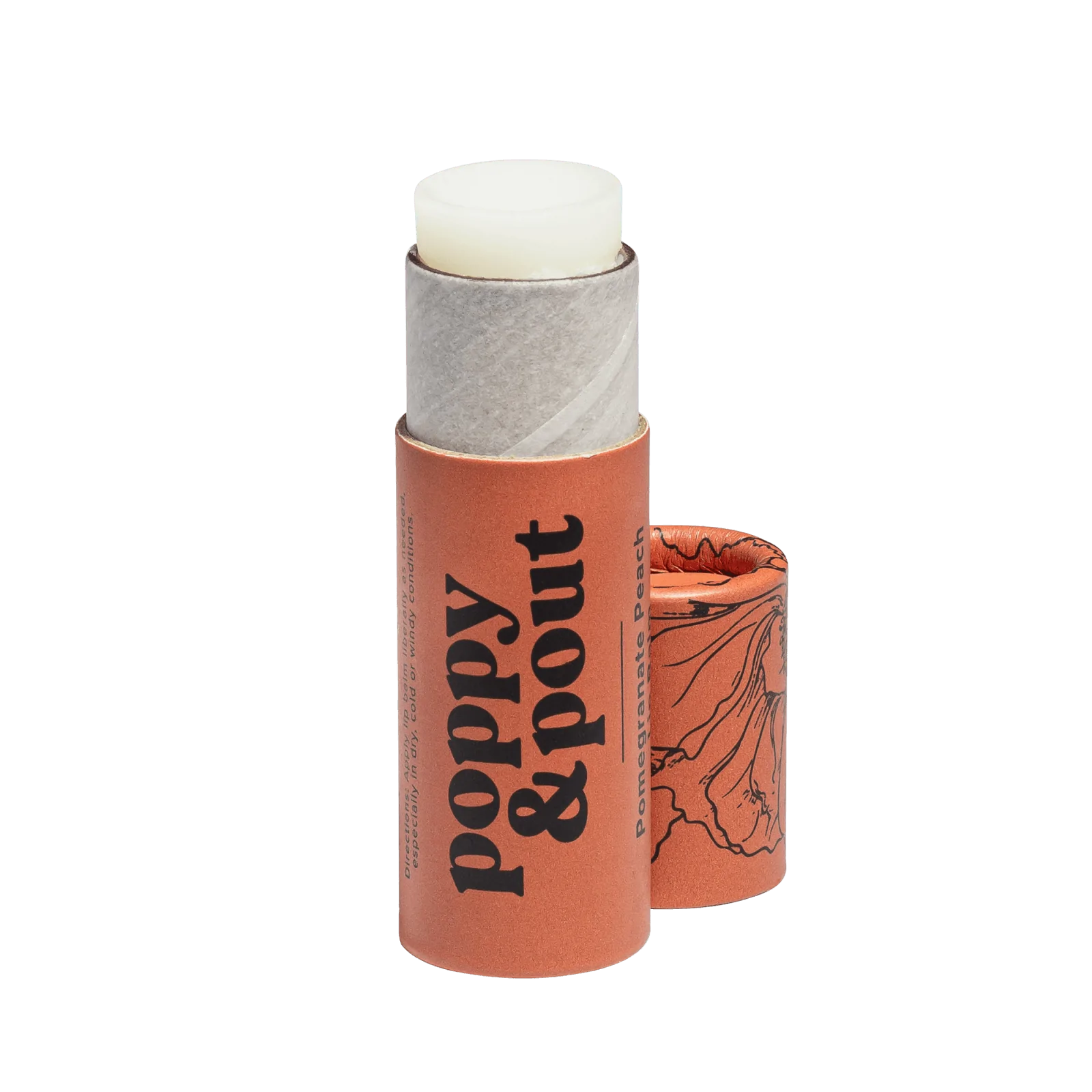 Poppy + Pout Natural Lip Balm Pomegranate Peach .3oz