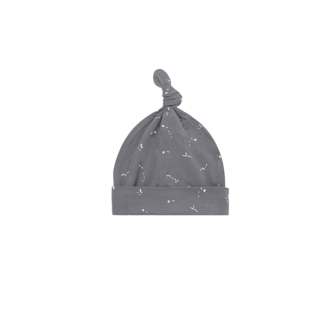 Bamboo Knotted Baby Hat - Washed Indigo