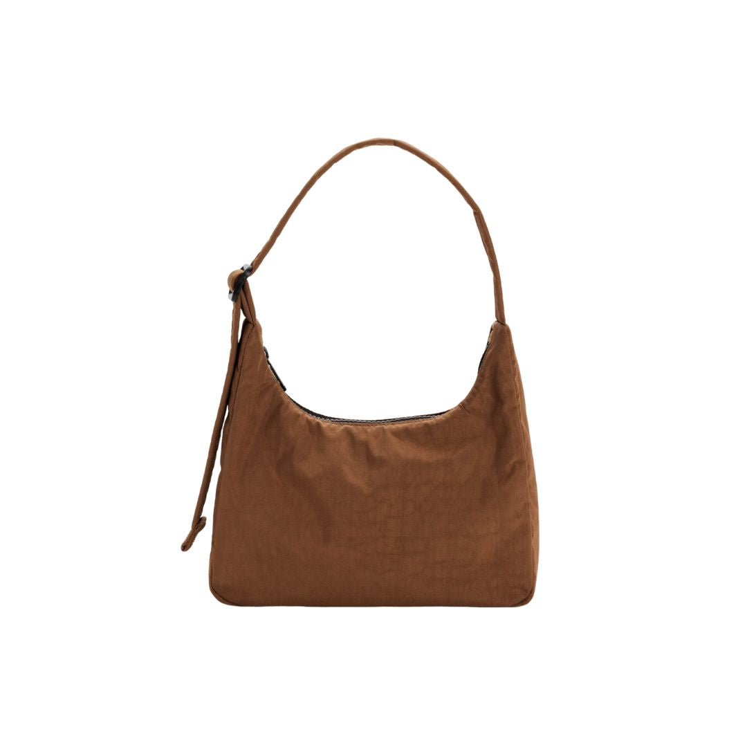 Nylon Shoulder Bag - Brown