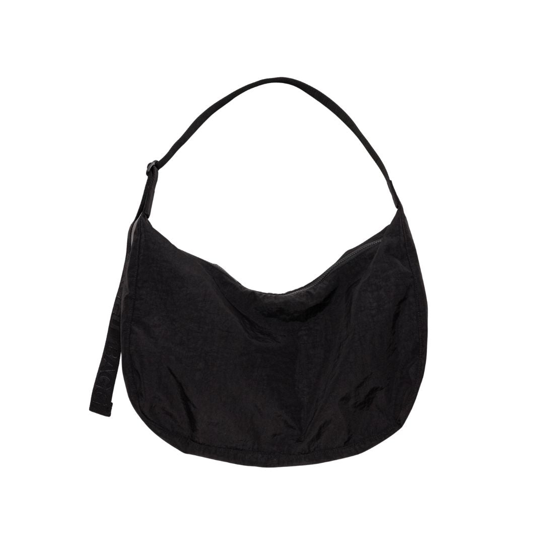 Large Nylon Crescent Bag - Black