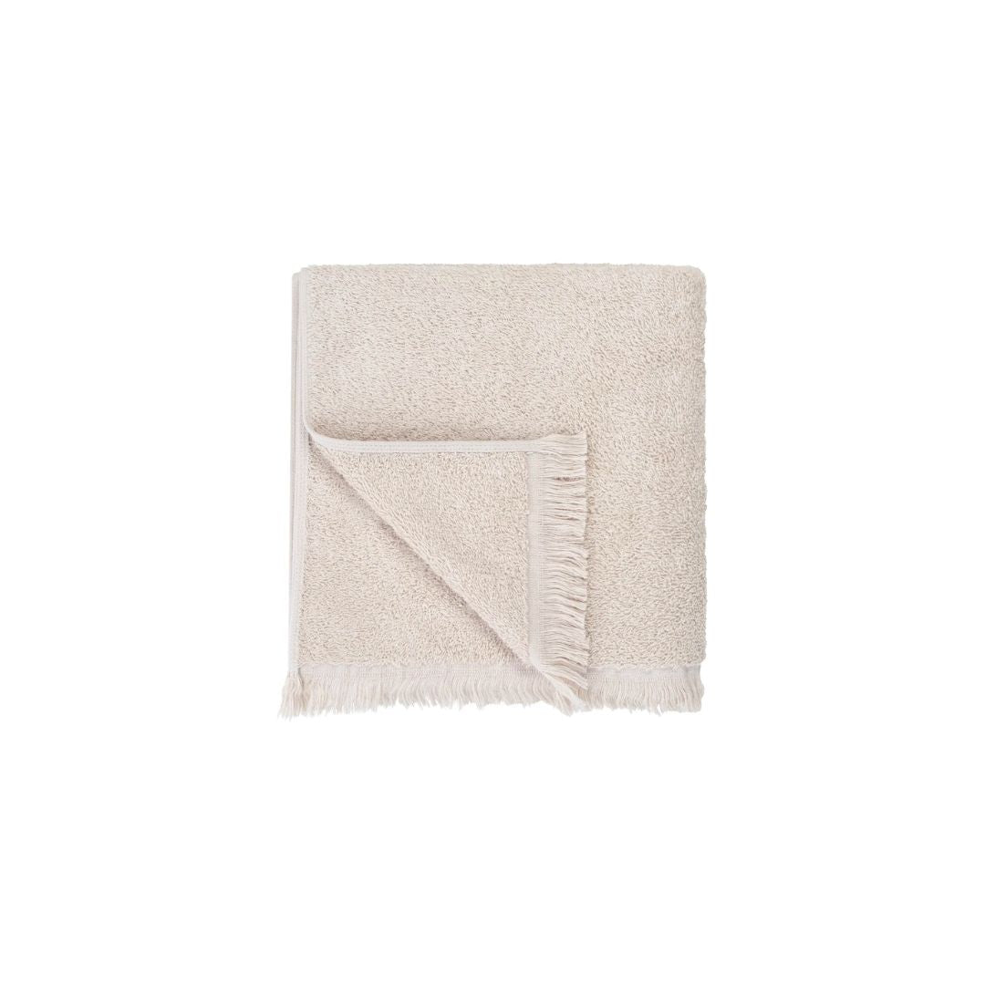 Frino Fringed Organic Cotton Terry XL Hand Towel - Moonbeam (Cream)