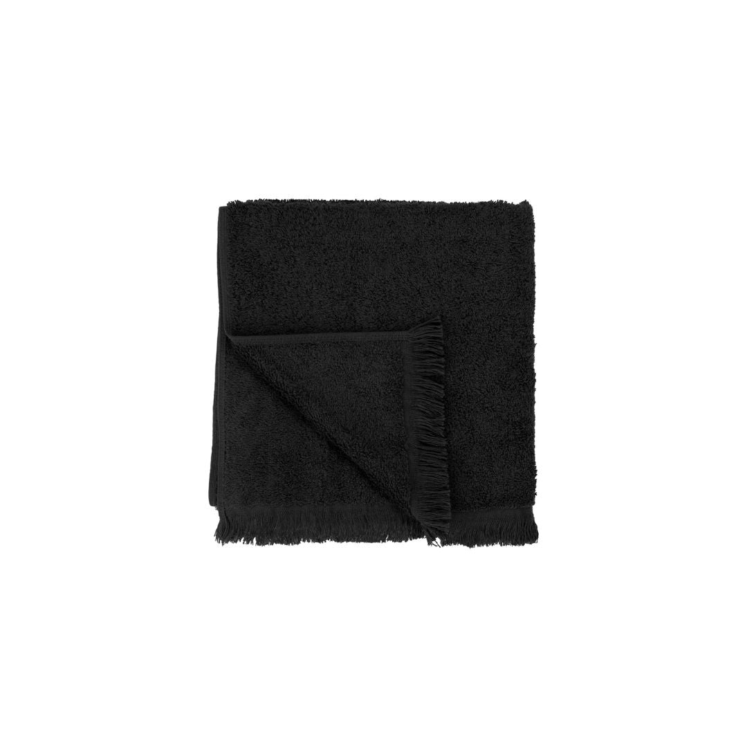 Frino Fringed Organic Cotton Terry XL Hand Towel - Black