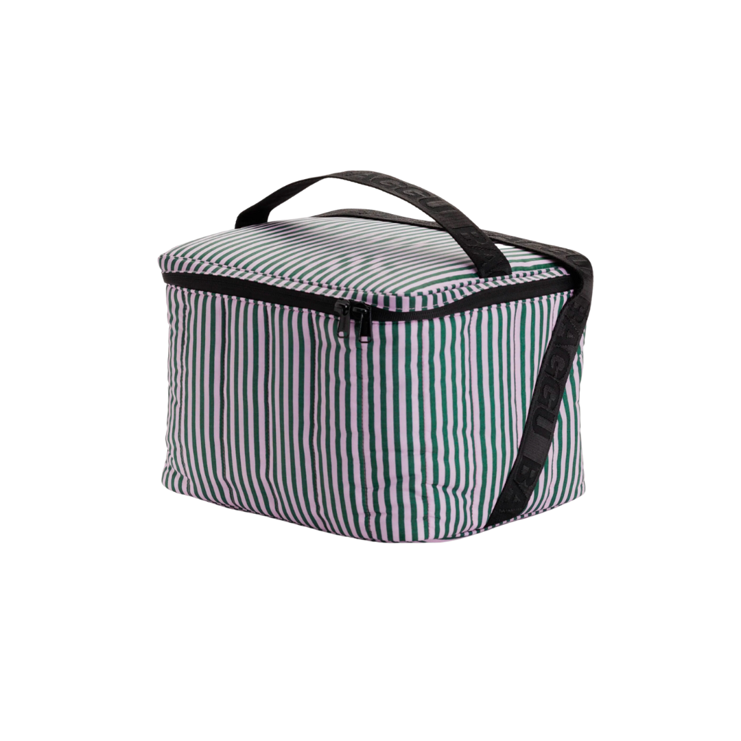 Puffy Cooler Bag - Lilac Candy Stripe