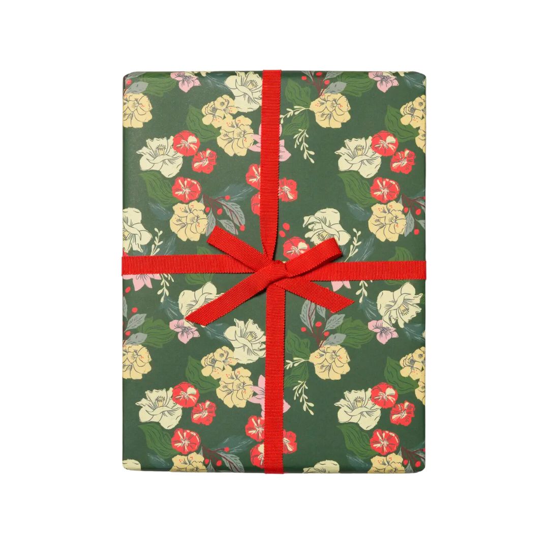 Festive Blooms Holiday Wrapping Roll