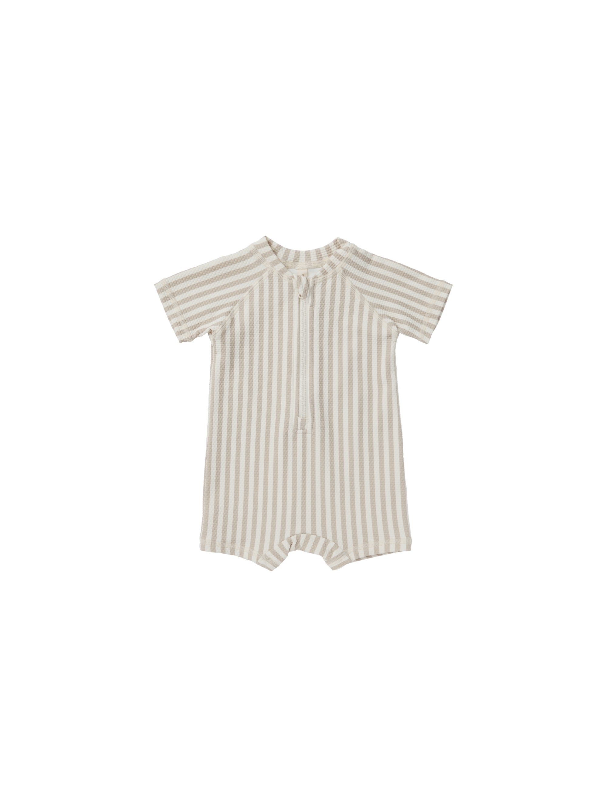 Boys Zip Rash Guard - Ash stripe