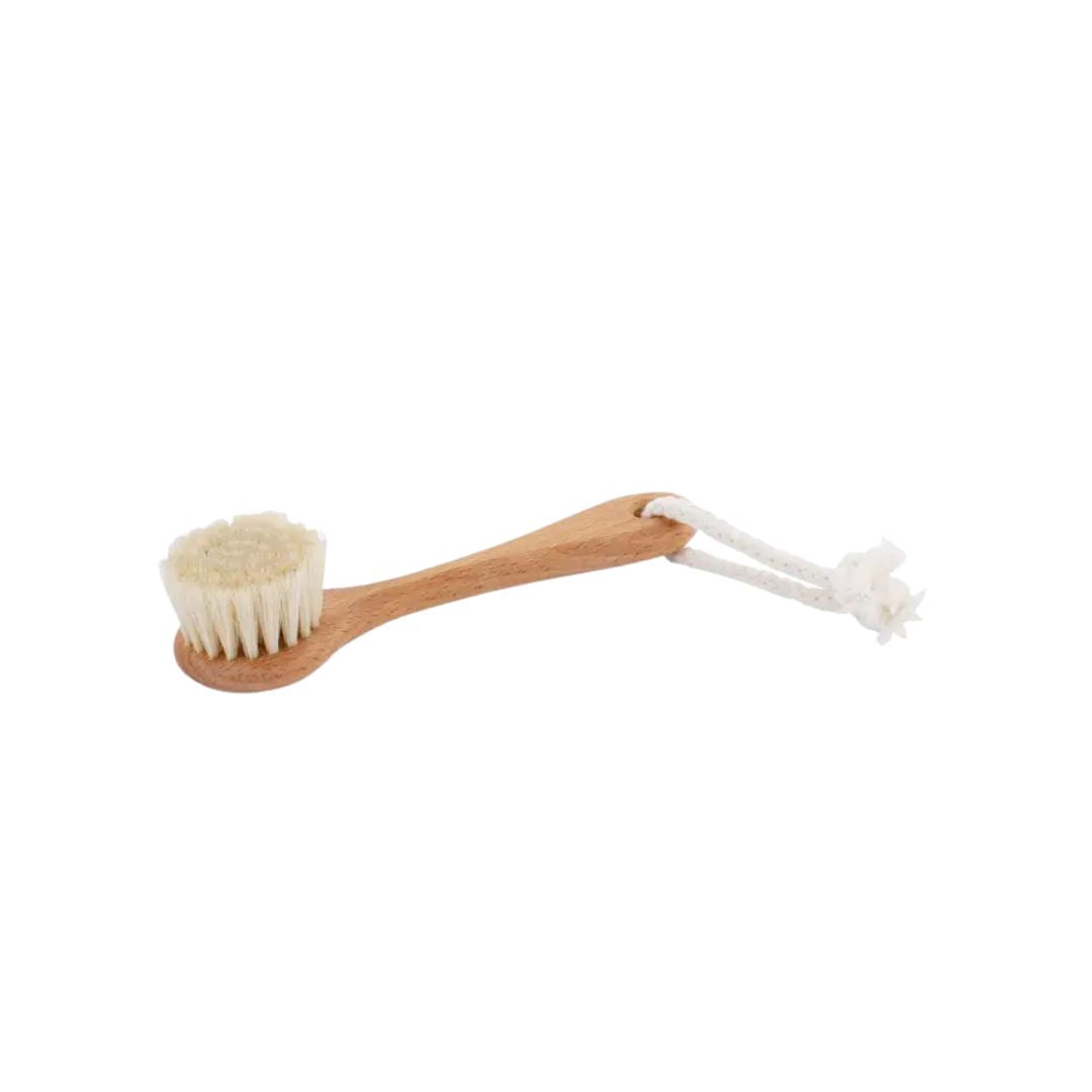 Face Brush w/ Handle 5.7" - Beachwood/Goat Hair
