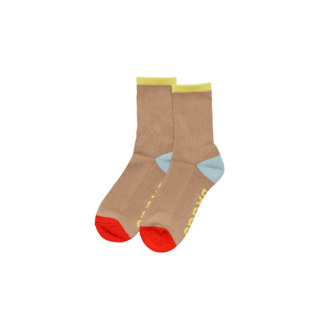 Ribbed Sock - Beige Mix Small