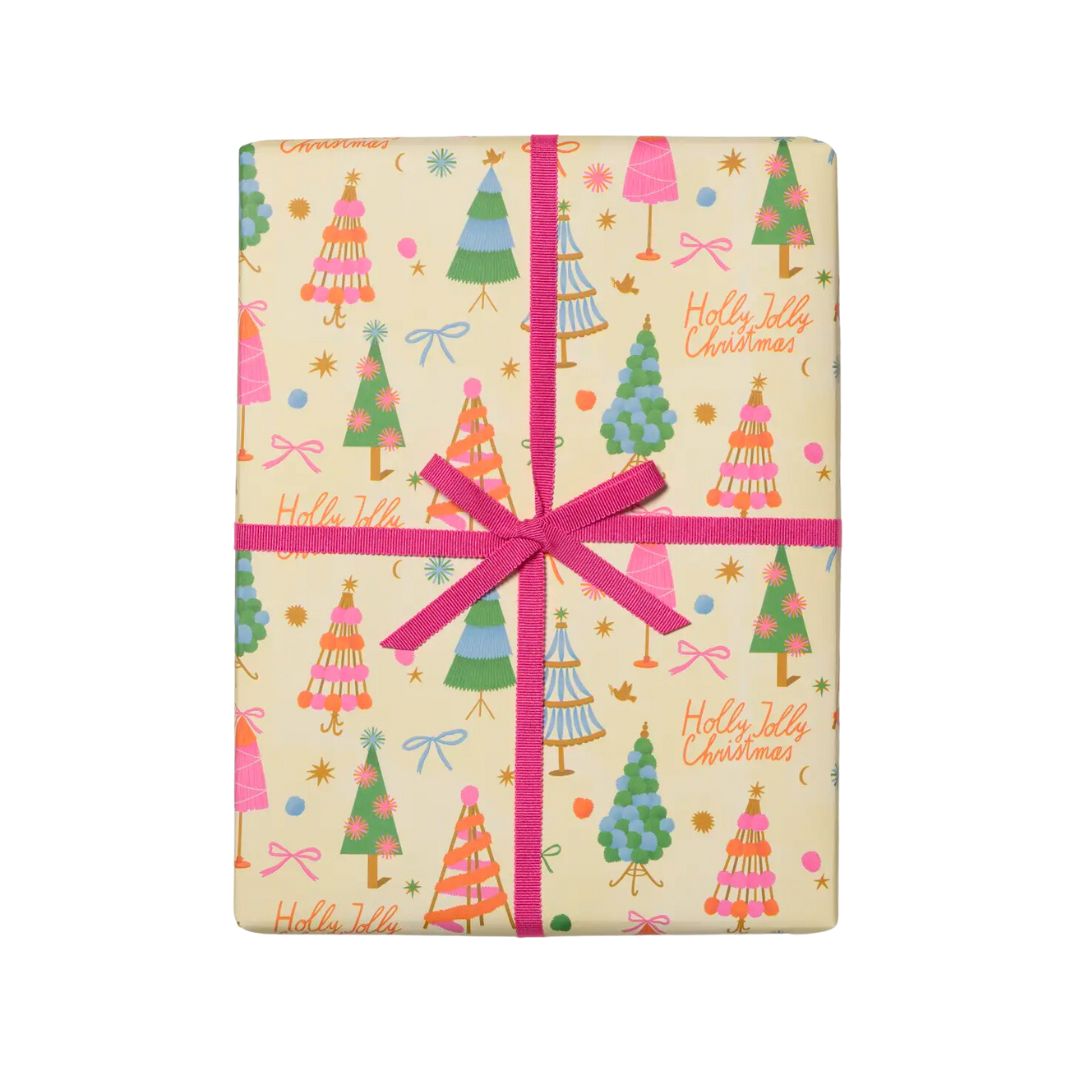 Holly Jolly Trees Holiday Wrapping Roll