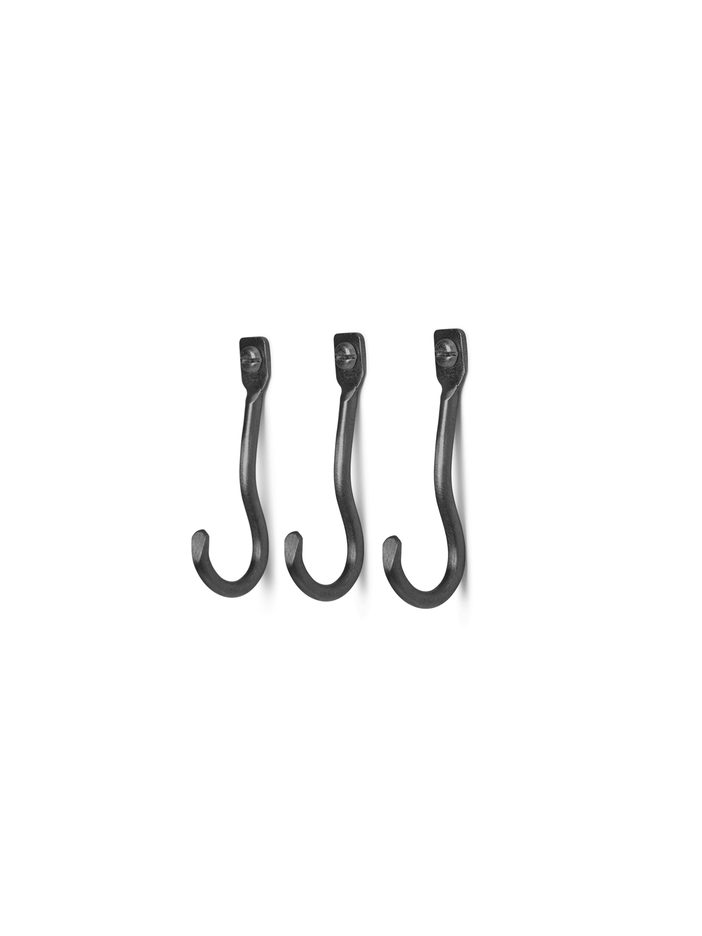 Curvature Hooks (Set of 3) - Black Brass