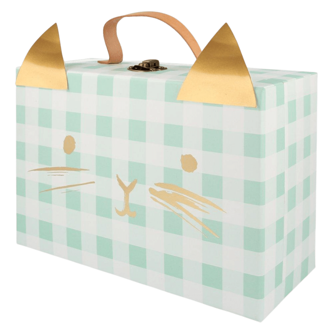 Wooden Cat Advent Calendar Suitcase