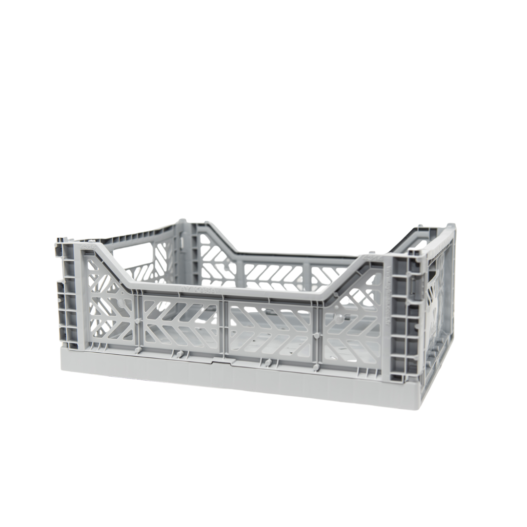 Midi Folding Crate - Grey