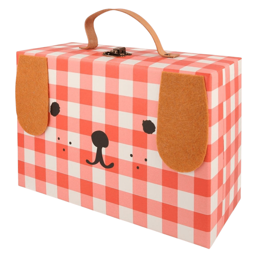 Wooden Dog Advent Calendar Suitcase