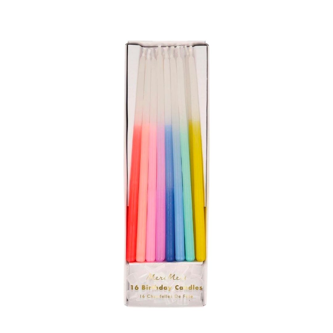 Rainbow Beeswax Dipped Candles