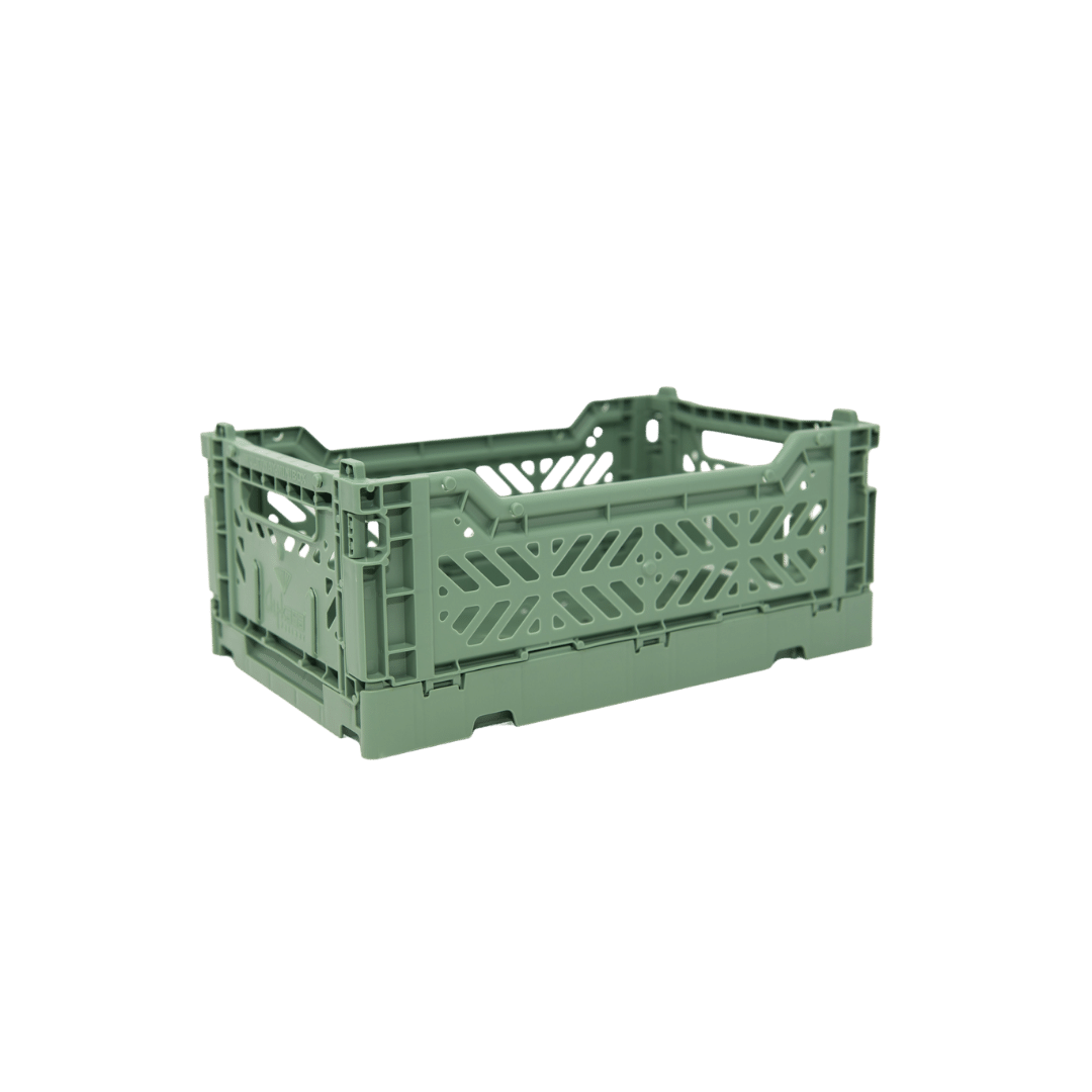 Mini Folding Crate - Almond Green