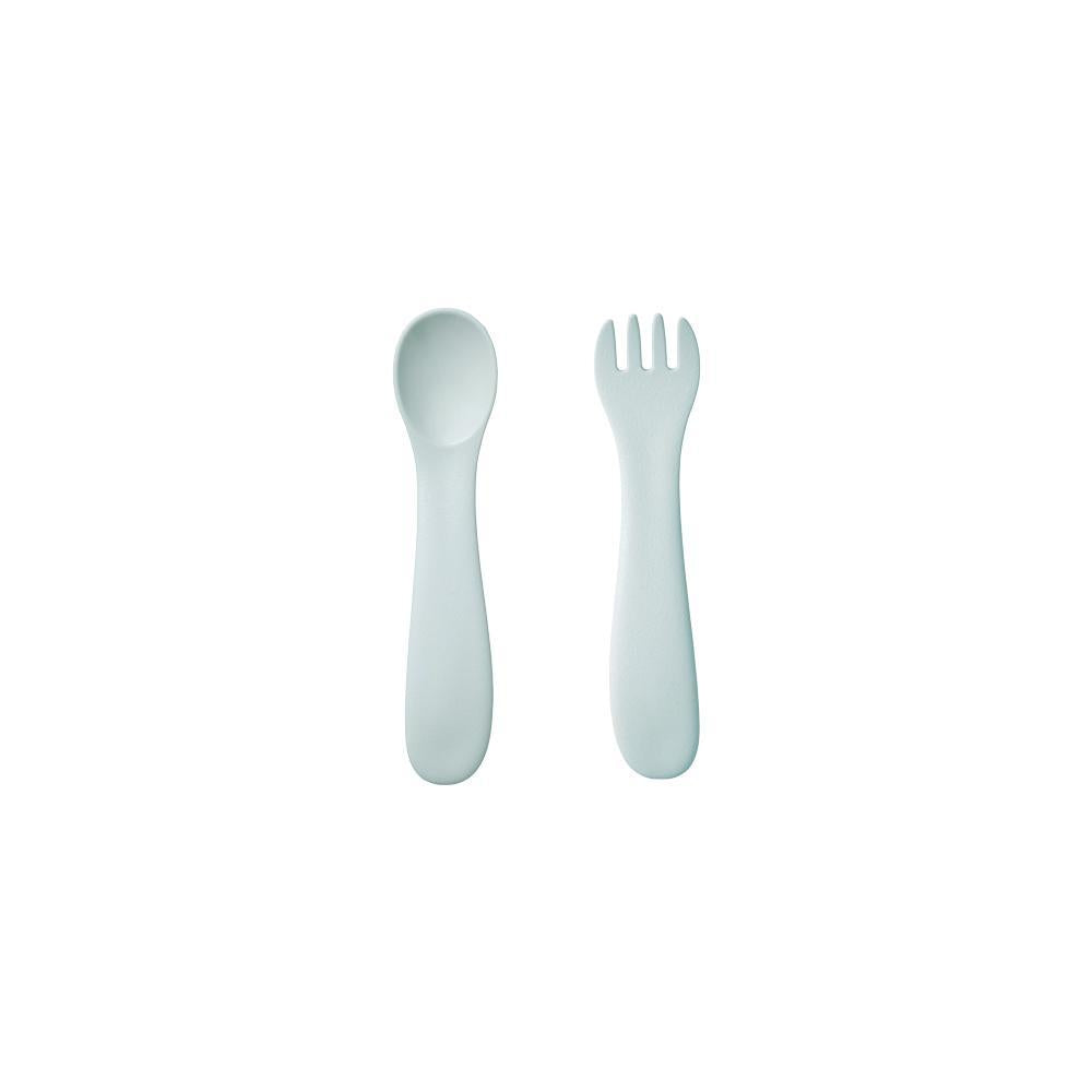 Bonbo Spoon & Fork - Blue Grey