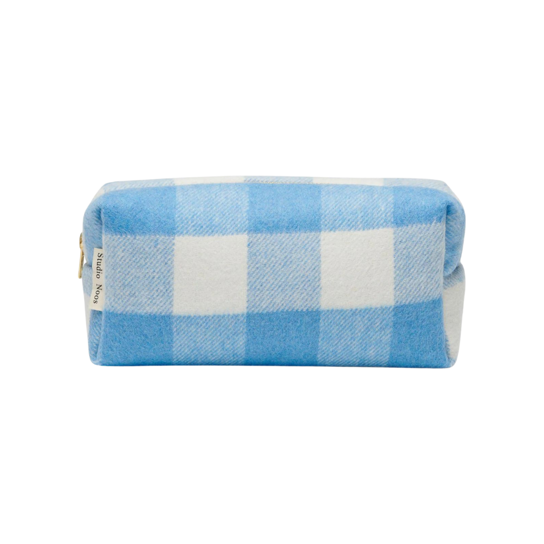 Wool Pouch - Blue Check