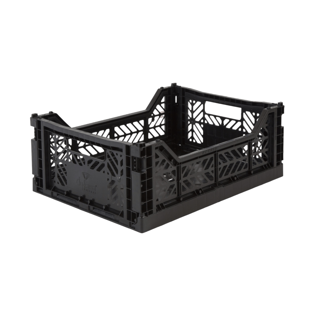 Midi Folding Crate - Black