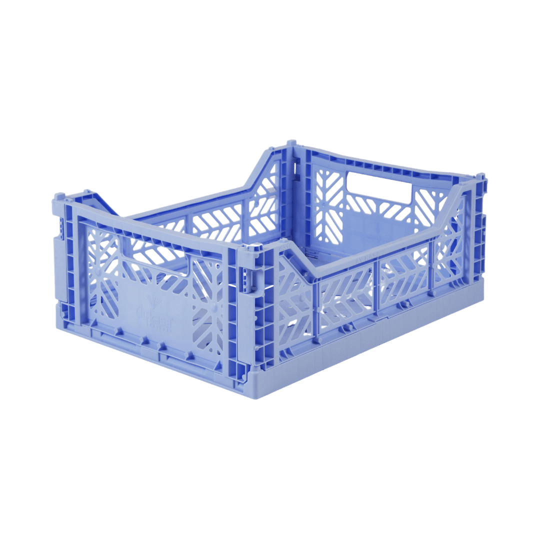 Midi Folding Crate - Pale Blue
